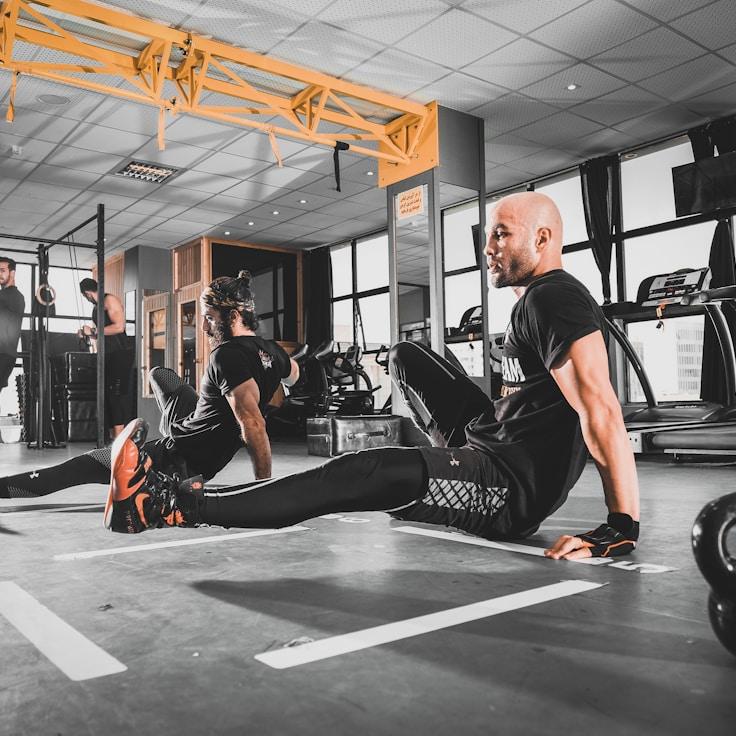 Professional gym interior with strength equipment